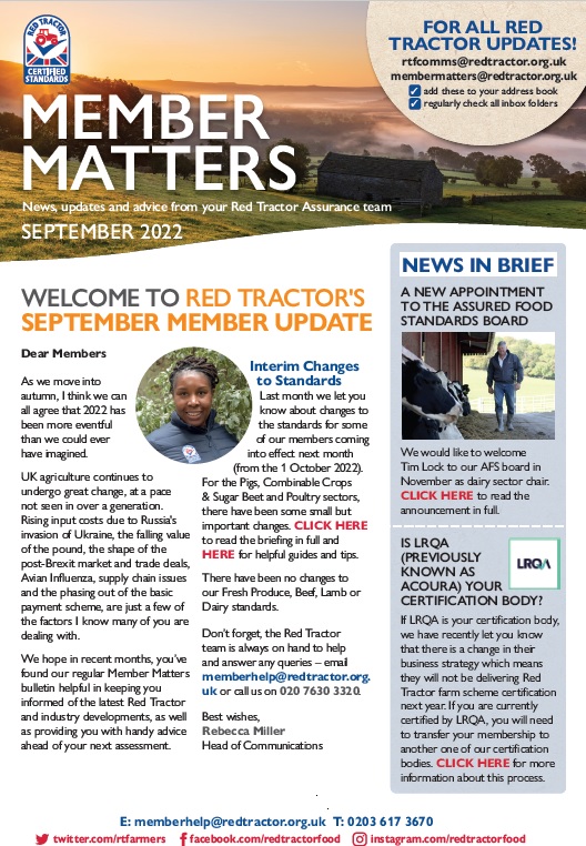 Benefits Red Tractor Assurance
